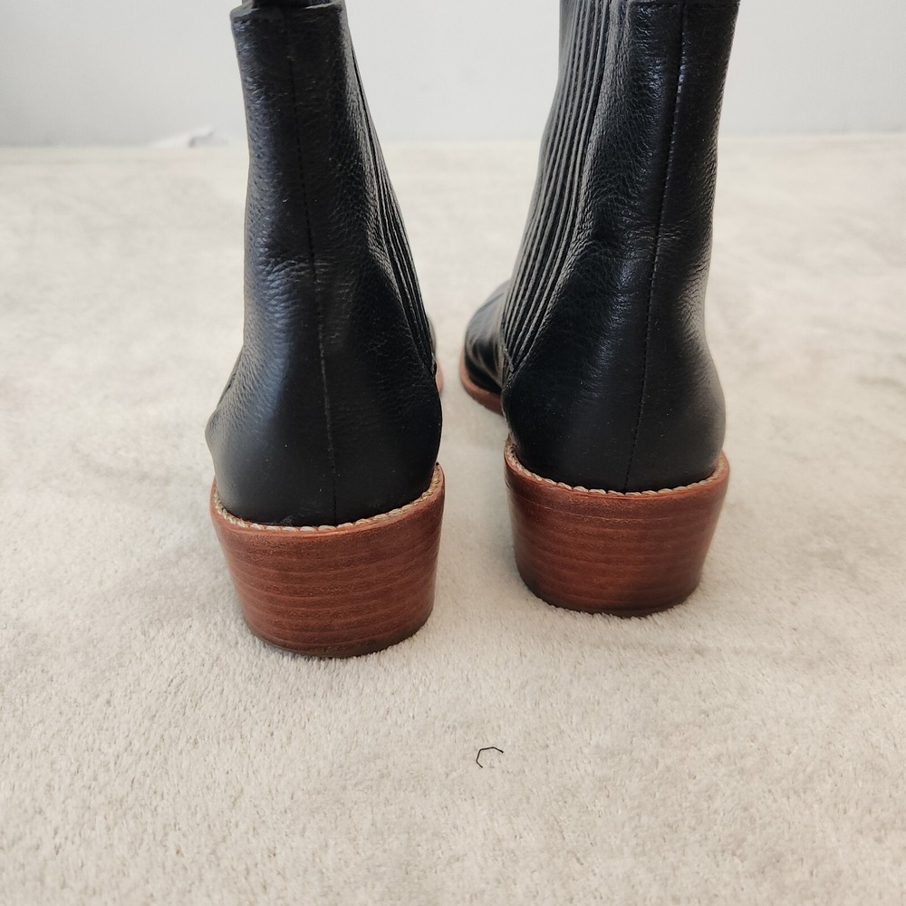 Loeffler Randall Black Leather Boots 8.5B Ankle Western Chic Quiet Luxury Shoe - Picture 5 of 10
